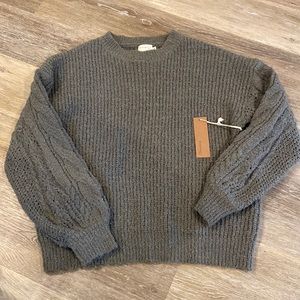Dry Goods Gray Cable Knit Sweater